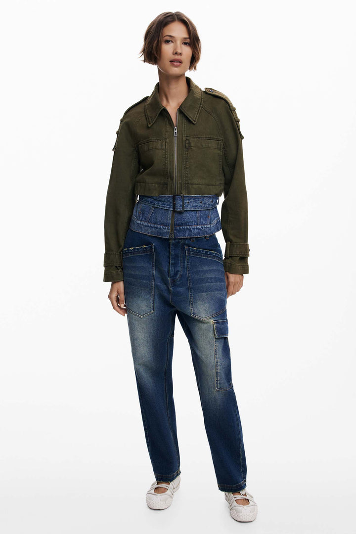 Tropez Combined Short Parka in Caqui