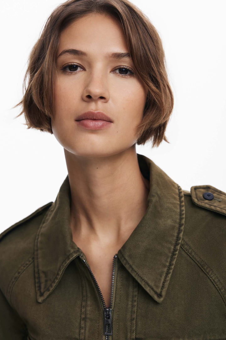 Tropez Combined Short Parka in Caqui