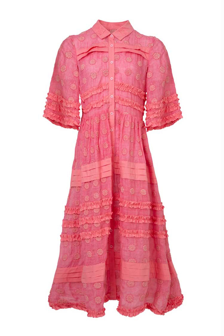 Tuck of the Draw Raspberry Dress in Pink