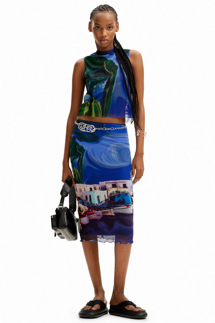 Tulle Landscape Sleeveless Top | FINAL SALE