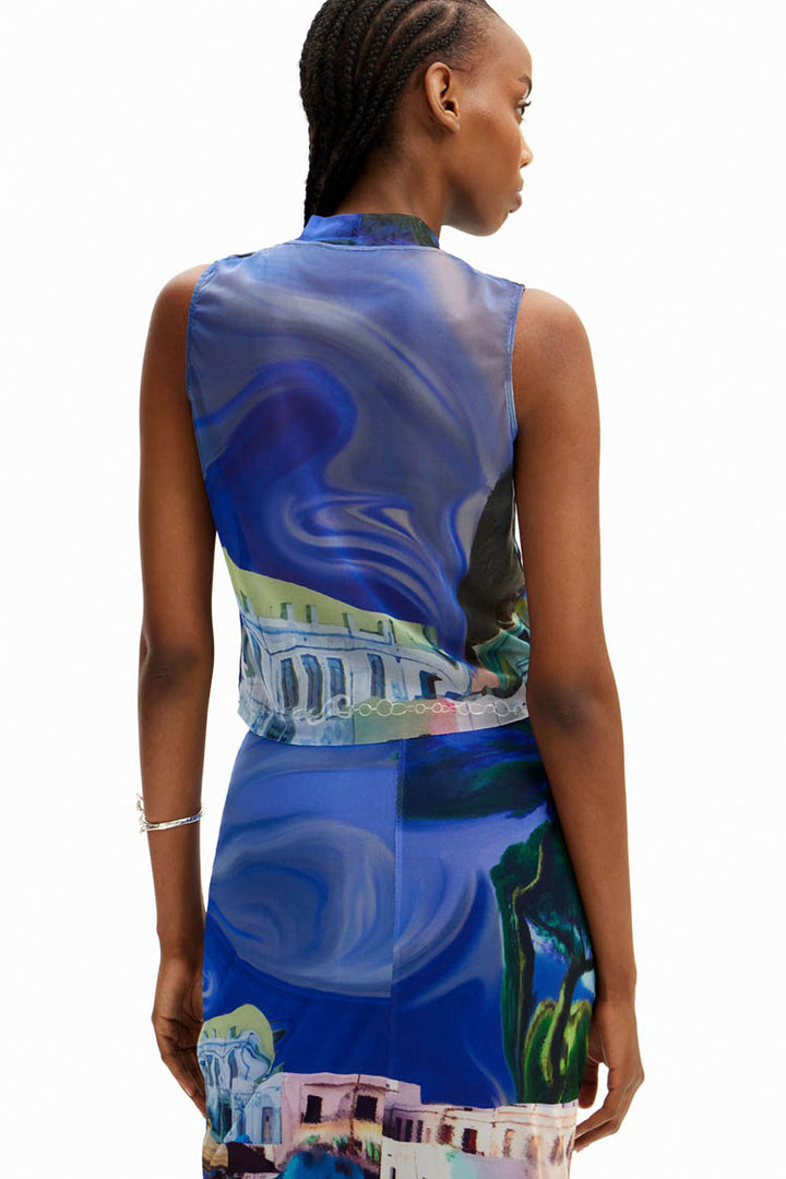 Tulle Landscape Sleeveless Top | FINAL SALE