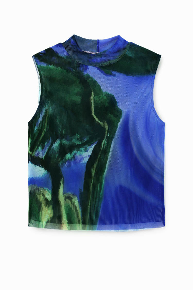 Tulle Landscape Sleeveless Top | FINAL SALE