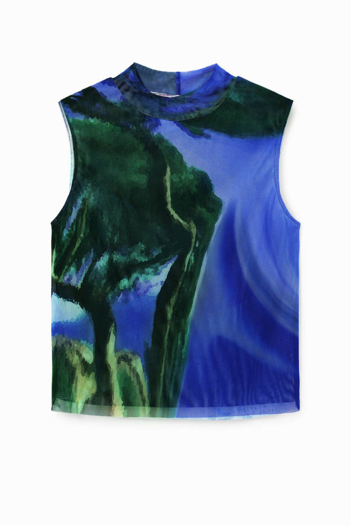 Tulle Landscape Sleeveless Top | FINAL SALE