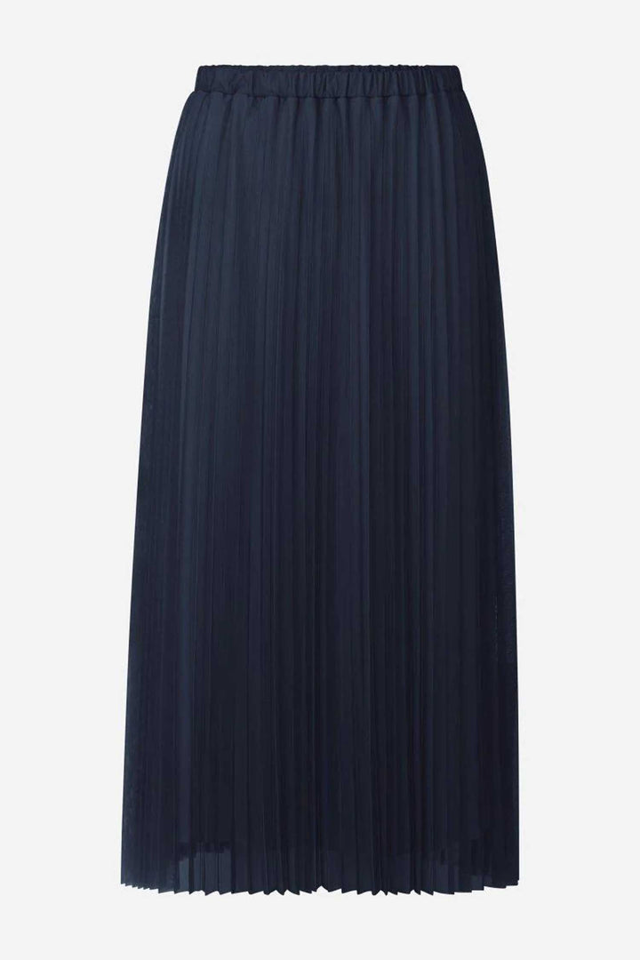 Tulle Plisse Skirt in Midnight Blue