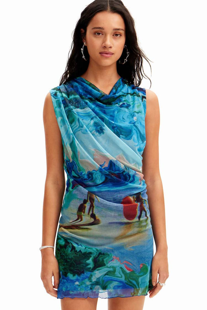 Tulle Printed Sleeveless Mini Dress | FINAL SALE