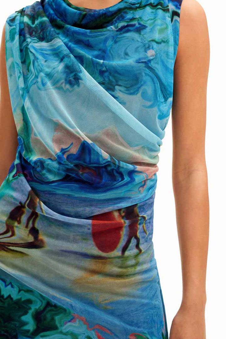 Tulle Printed Sleeveless Mini Dress | FINAL SALE