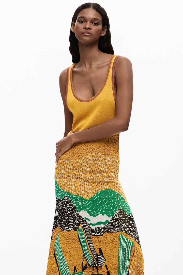 Tulum Midi Dress in Pomelo