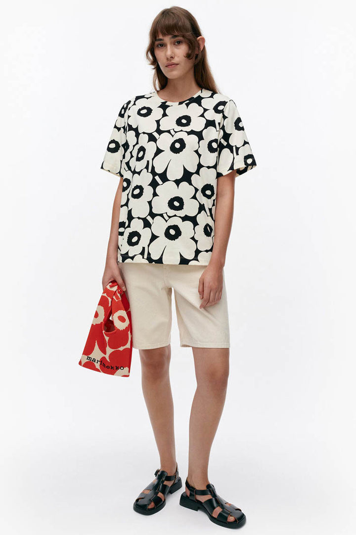 Tunnit Unikko Cotton Jersey T-Shirt in Off-White