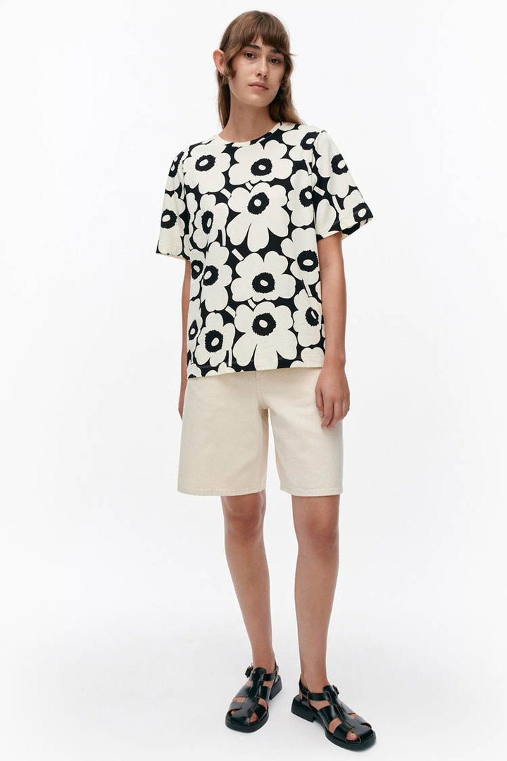 Tunnit Unikko Cotton Jersey T-Shirt in Off-White
