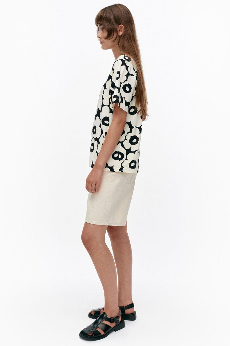 Tunnit Unikko Cotton Jersey T-Shirt in Off-White