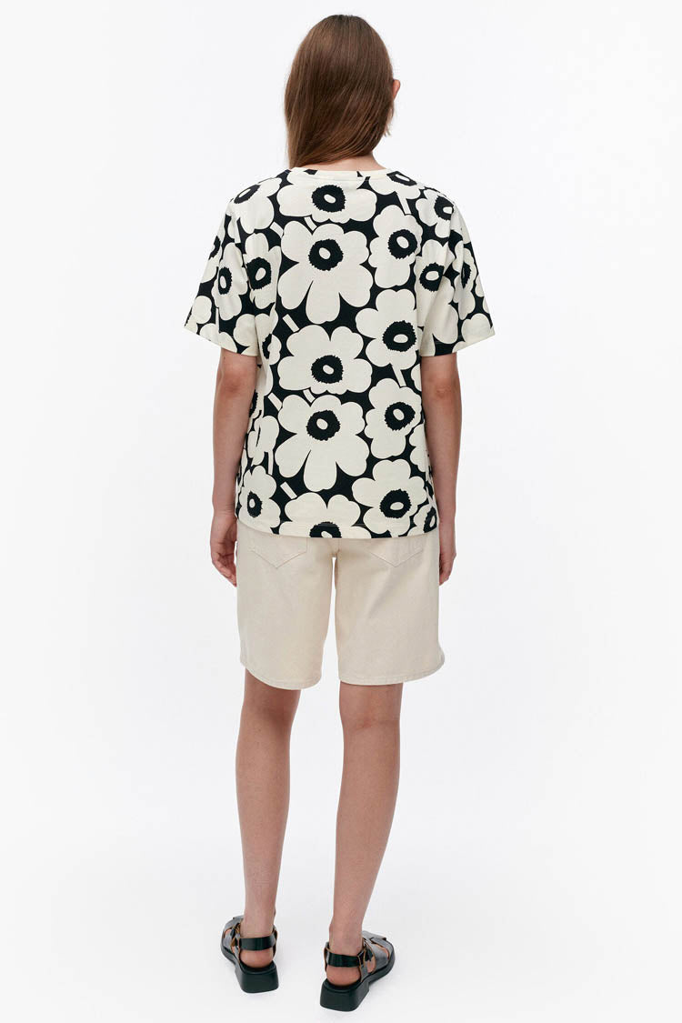 Tunnit Unikko Cotton Jersey T-Shirt in Off-White