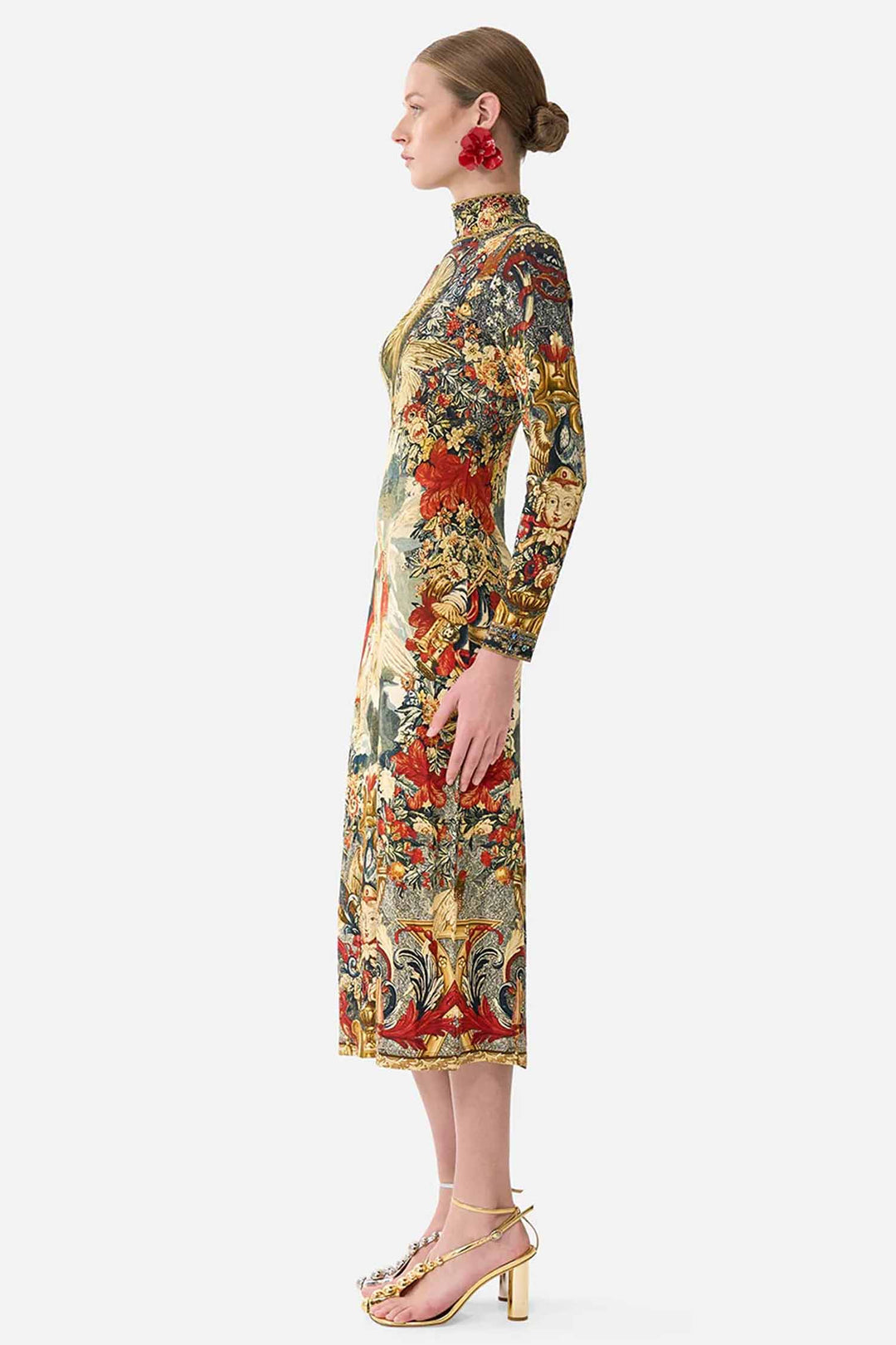 Turtle Neck Jersey Dress in Meet Me At The Met