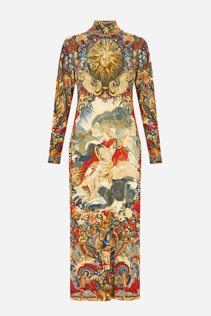 Turtle Neck Jersey Dress in Meet Me At The Met