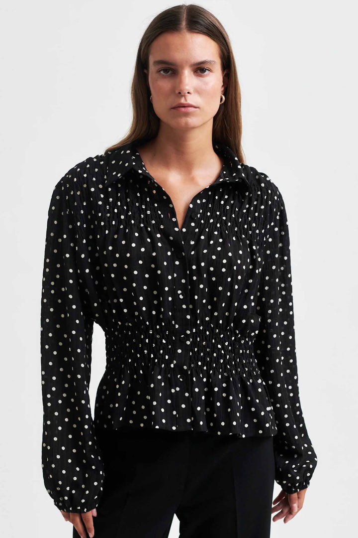 Tuva Polka Dot Shirt in Black
