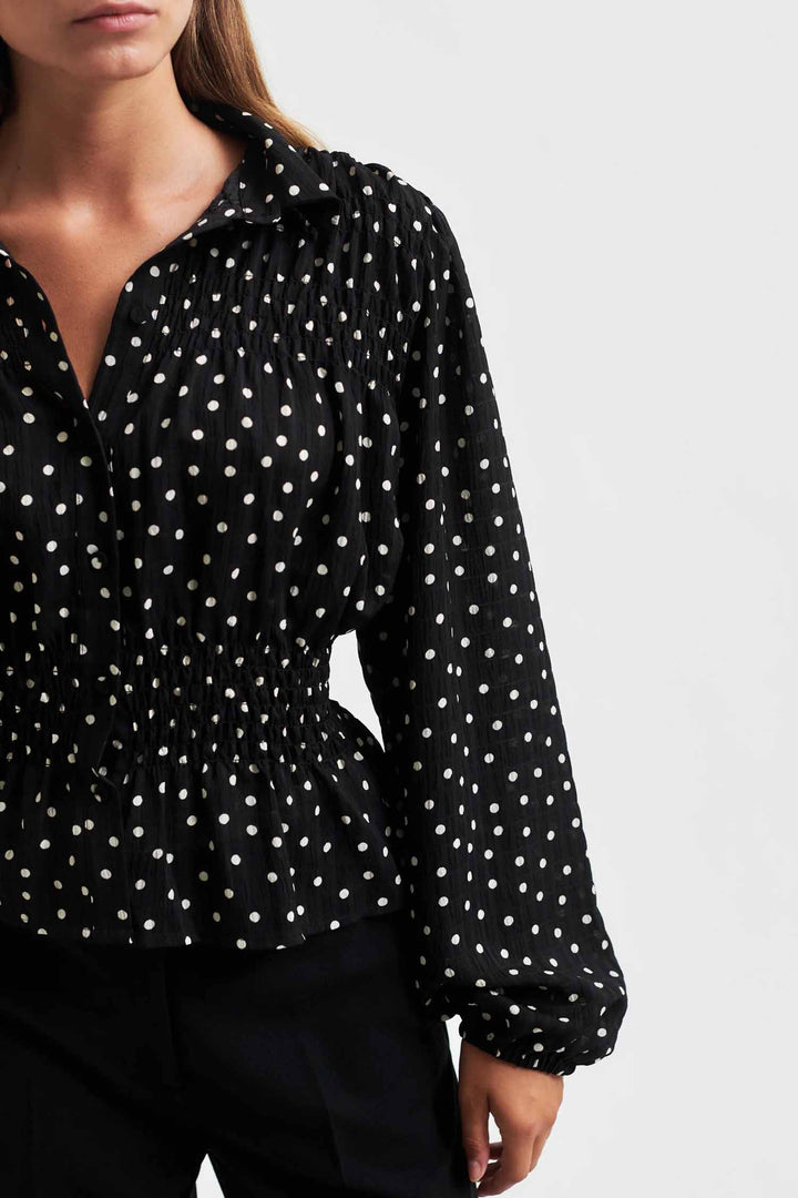 Tuva Polka Dot Shirt in Black