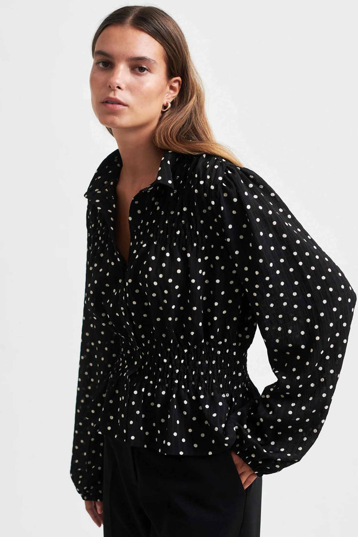 Tuva Polka Dot Shirt in Black