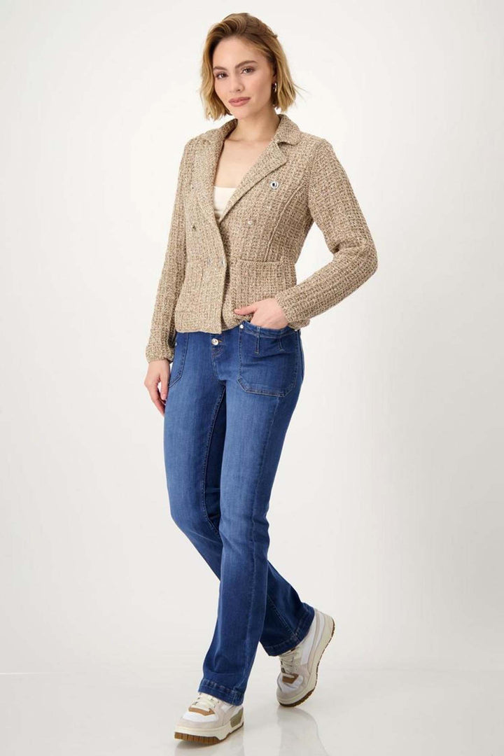 Tweed Knitted Blazer in Caramel
