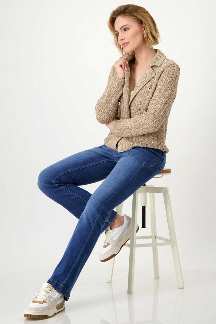 Tweed Knitted Blazer in Caramel