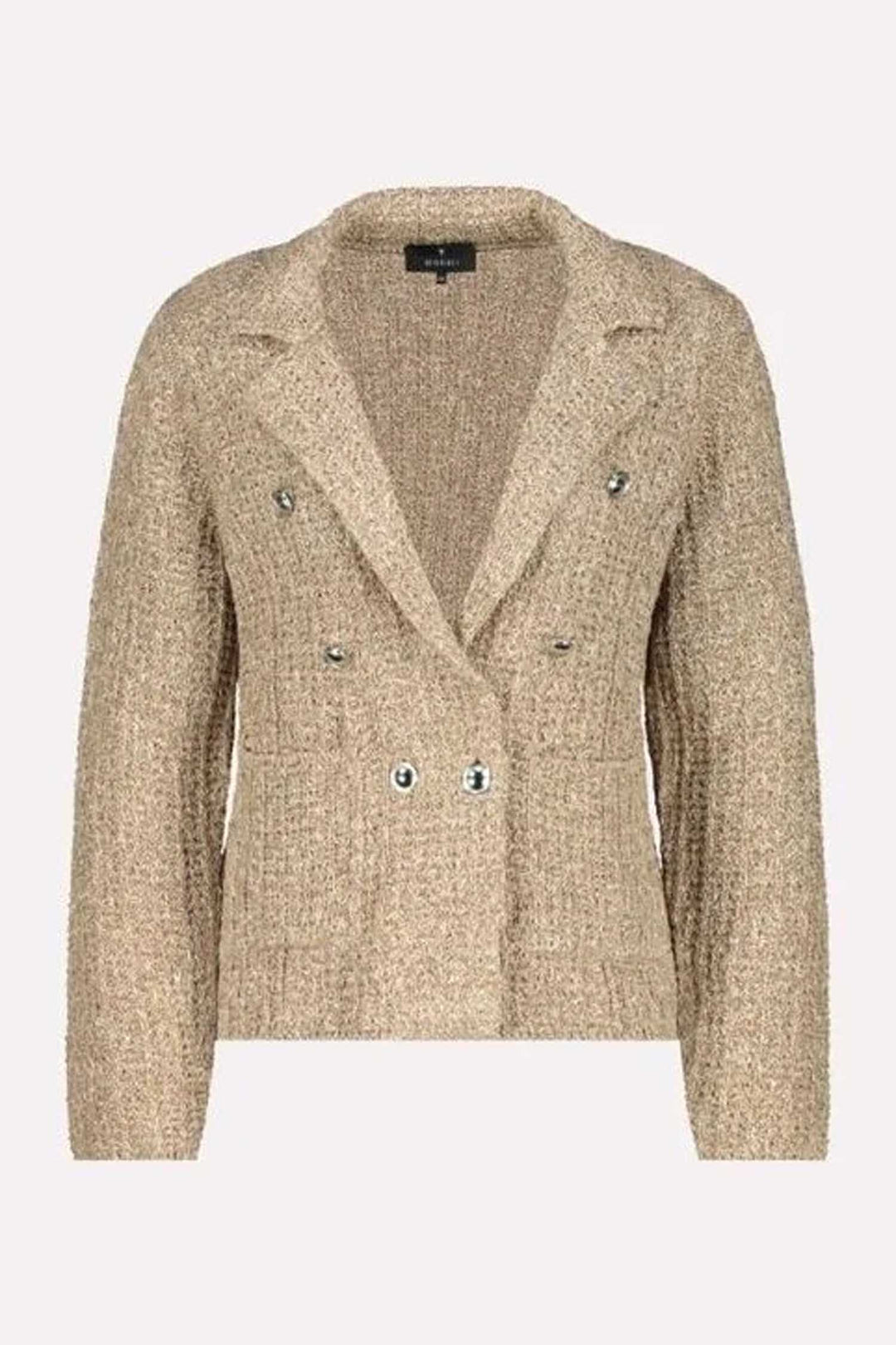 Tweed Knitted Blazer in Caramel