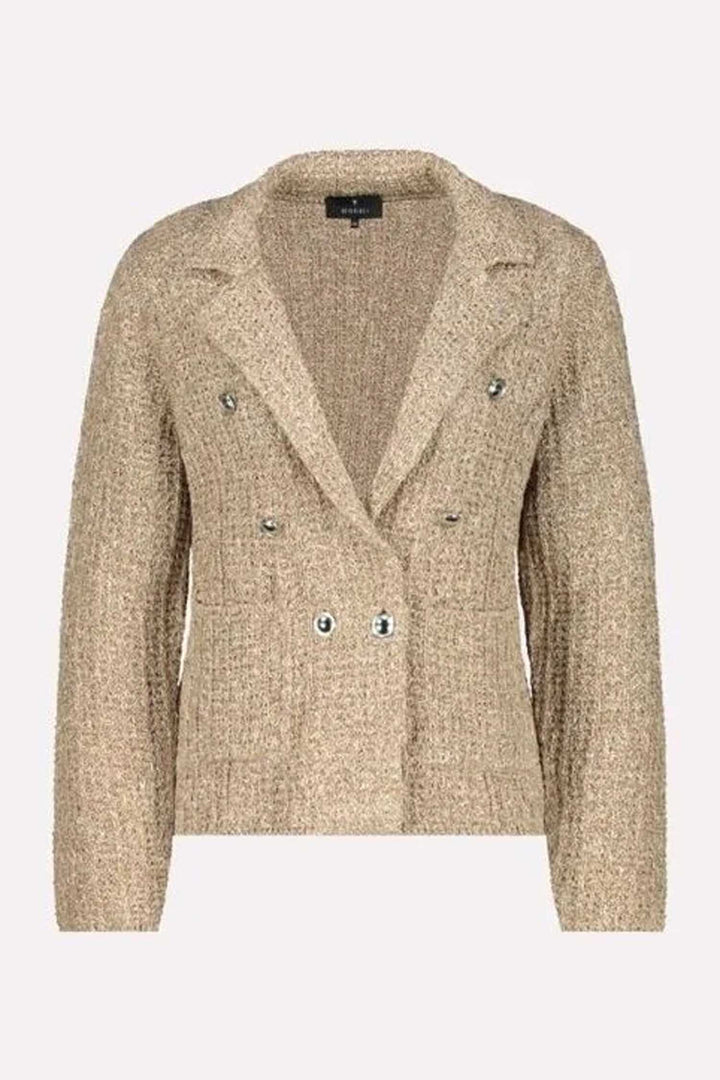 Tweed Knitted Blazer in Caramel