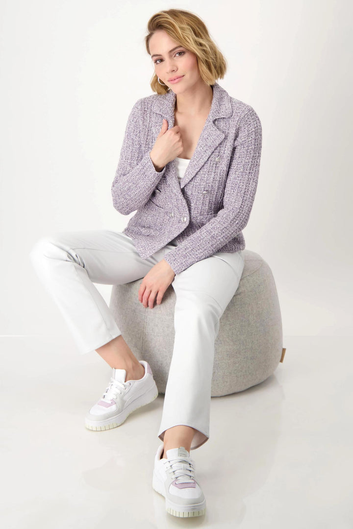 Tweed Knitted Blazer in Orchid