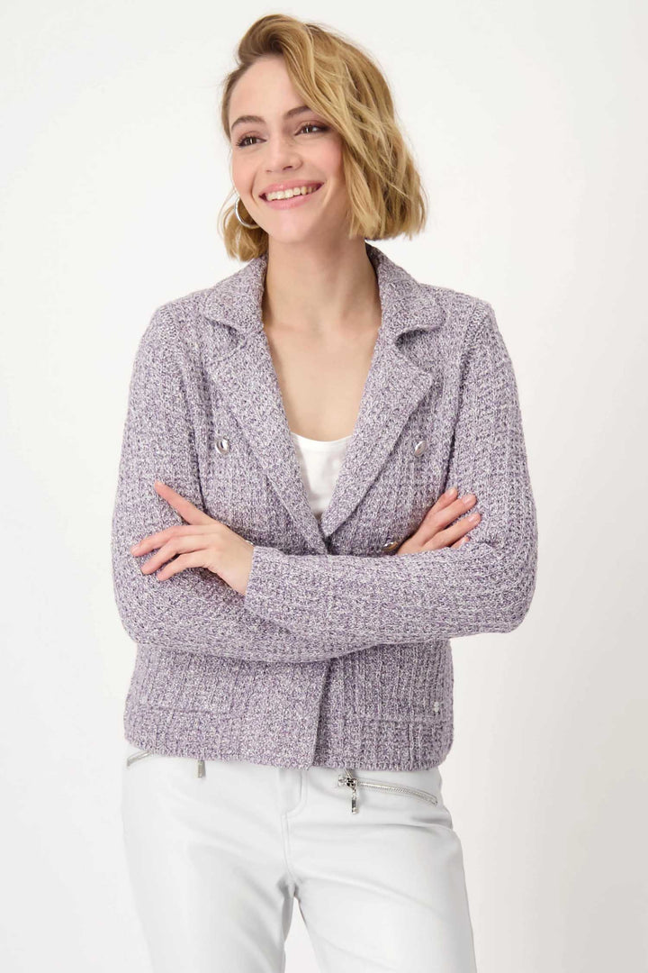 Tweed Knitted Blazer in Orchid