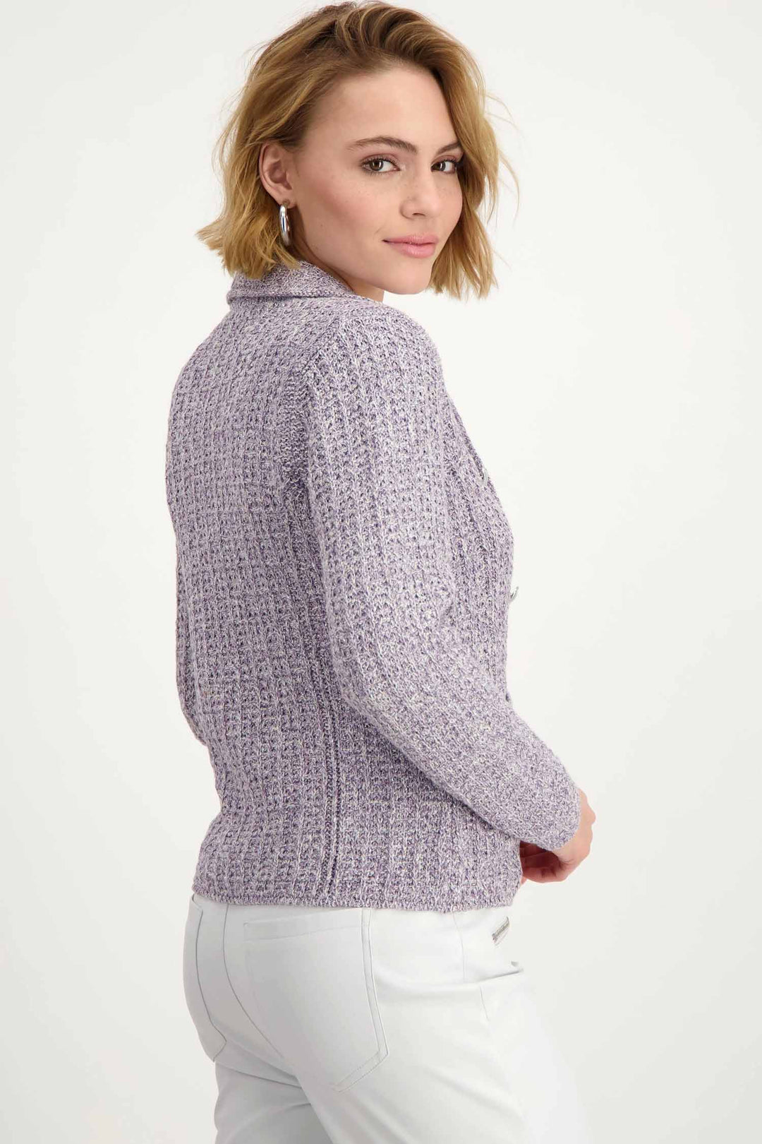 Tweed Knitted Blazer in Orchid