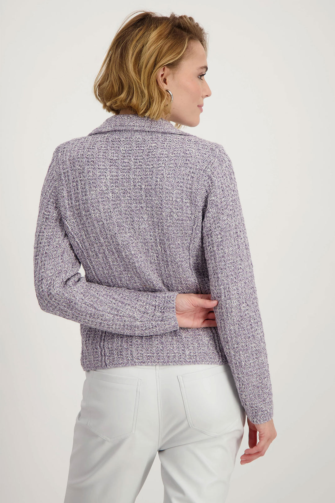 Tweed Knitted Blazer in Orchid