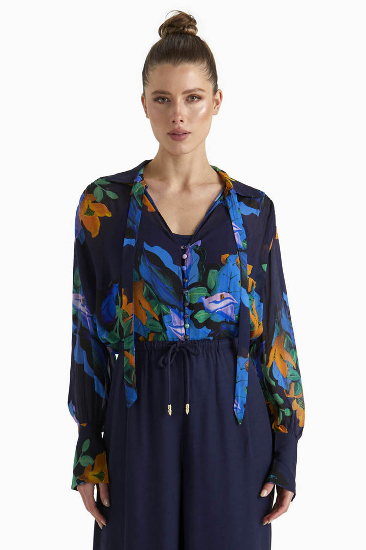 Twilight Blouse in Navy Floral