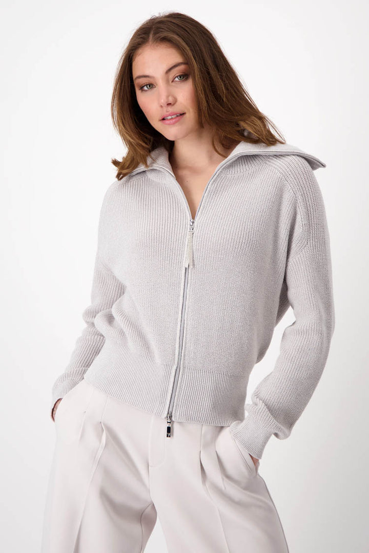 Two Way Zip Up Jacket in Moon
