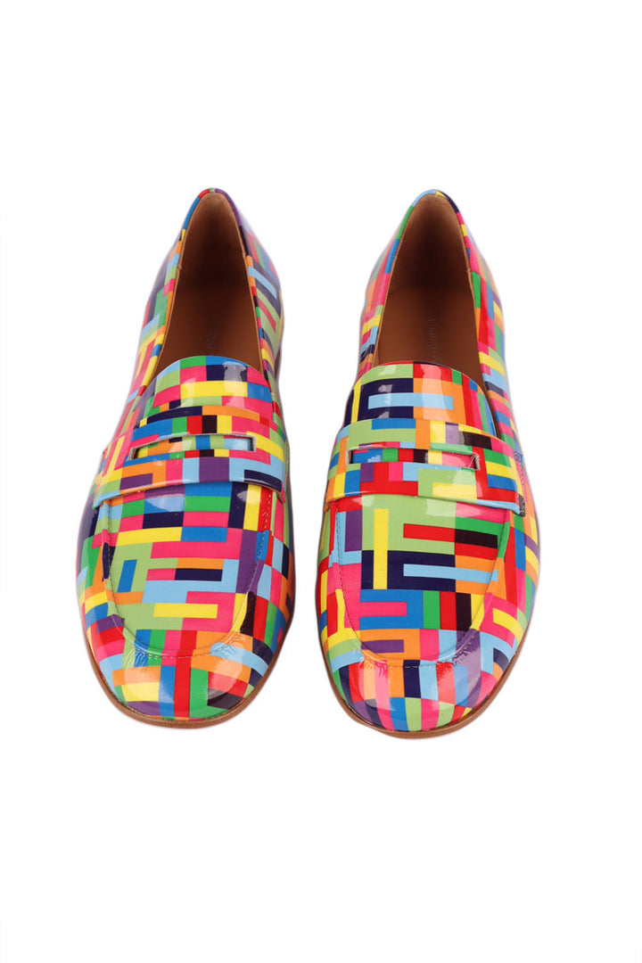 Ulani Stripe Patent Leather Loafers