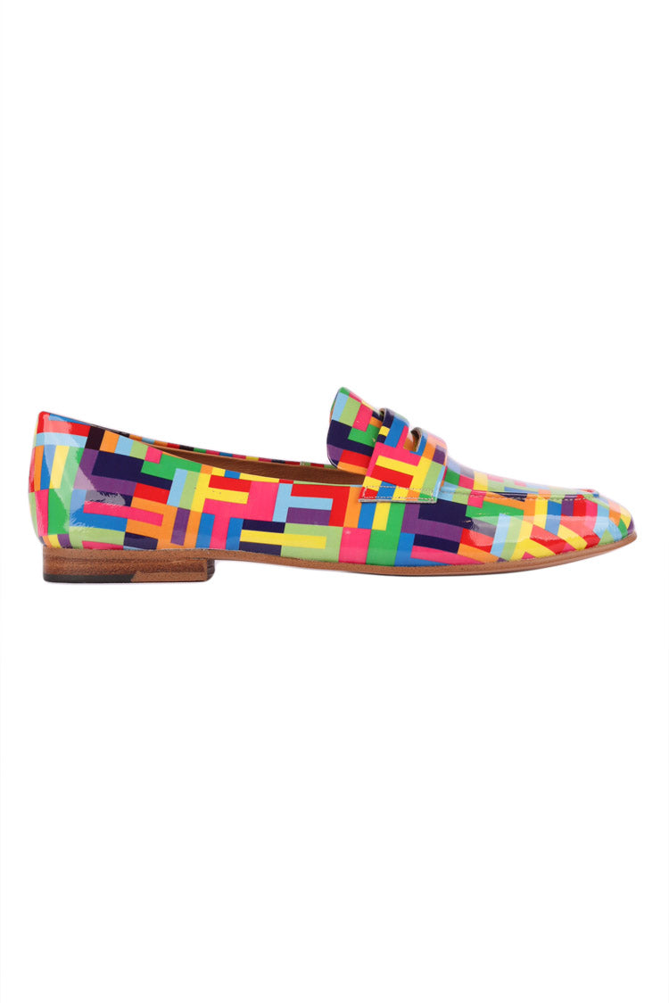 Ulani Stripe Patent Leather Loafers
