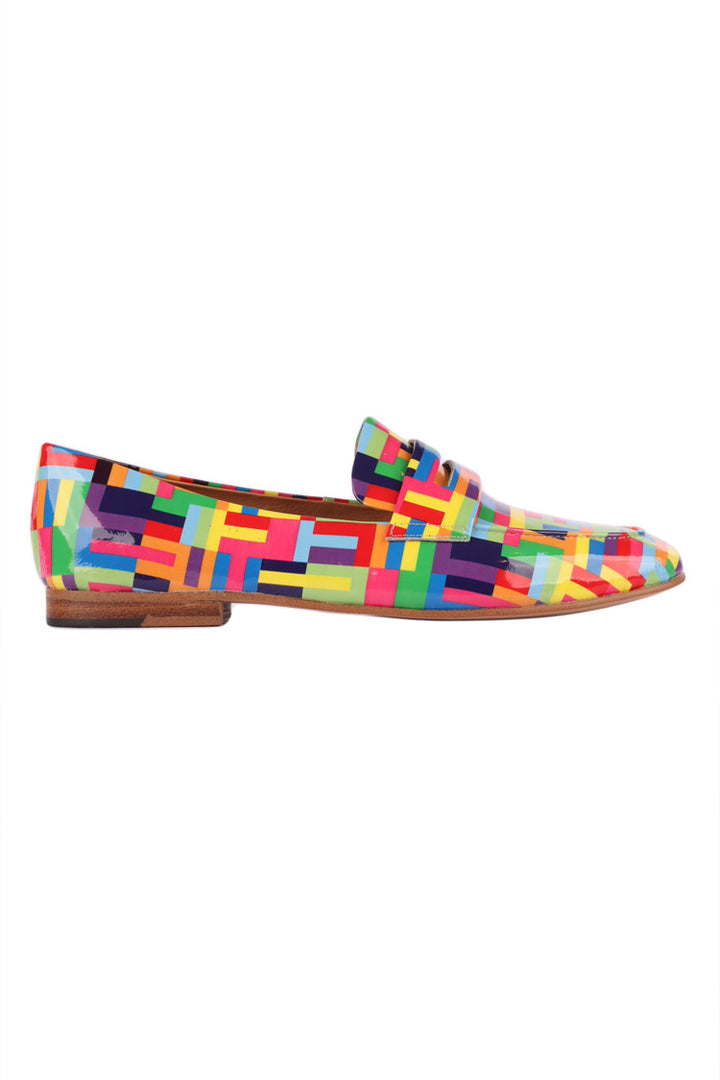 Ulani Stripe Patent Leather Loafers