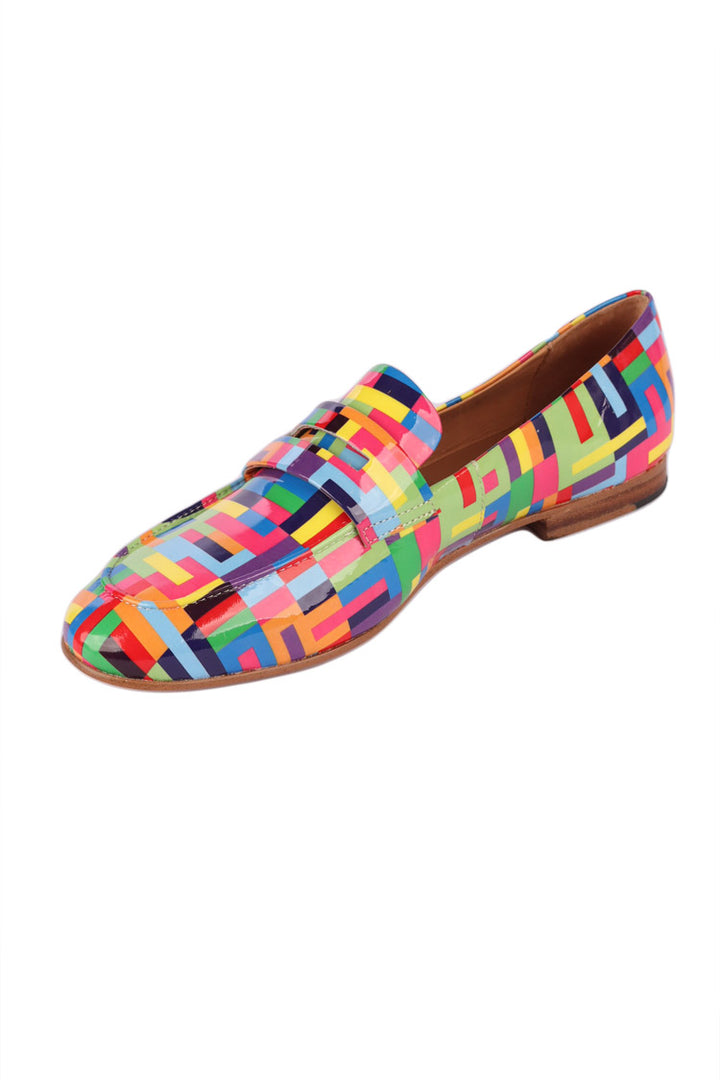 Ulani Stripe Patent Leather Loafers
