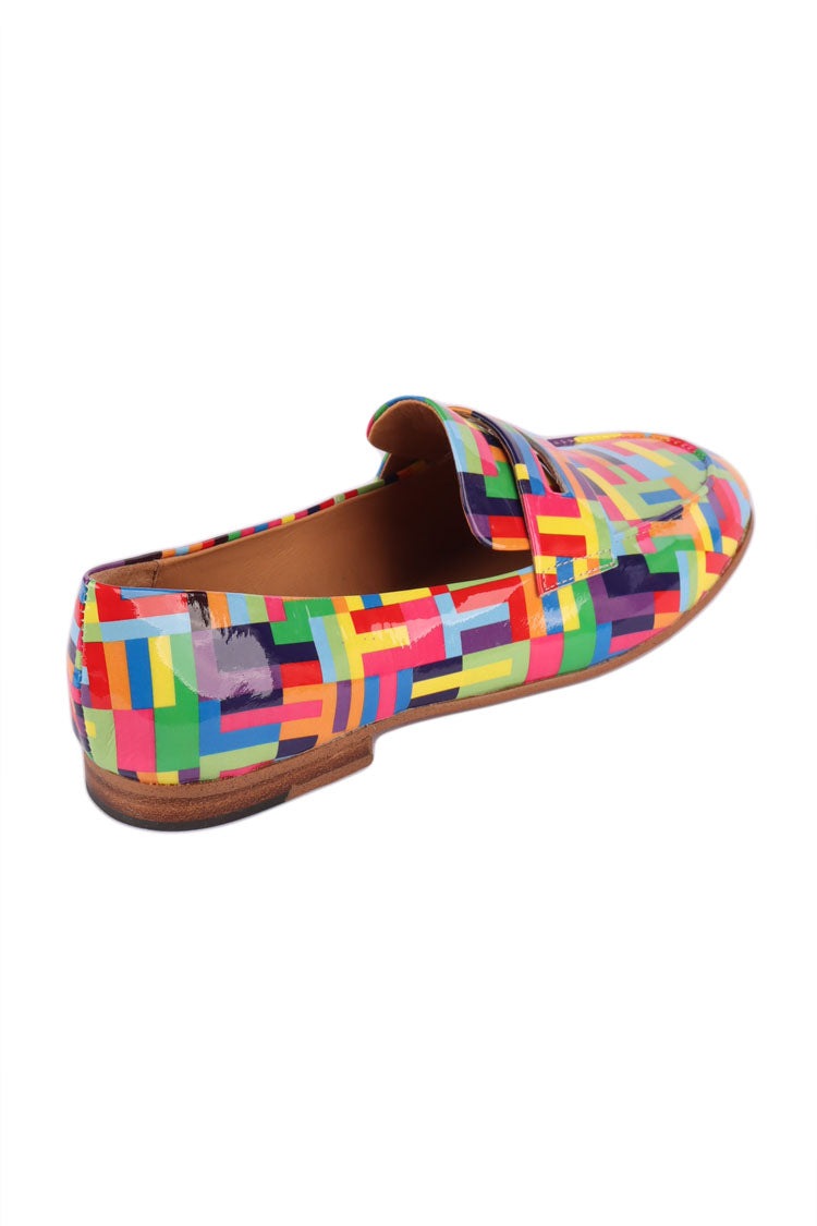 Ulani Stripe Patent Leather Loafers
