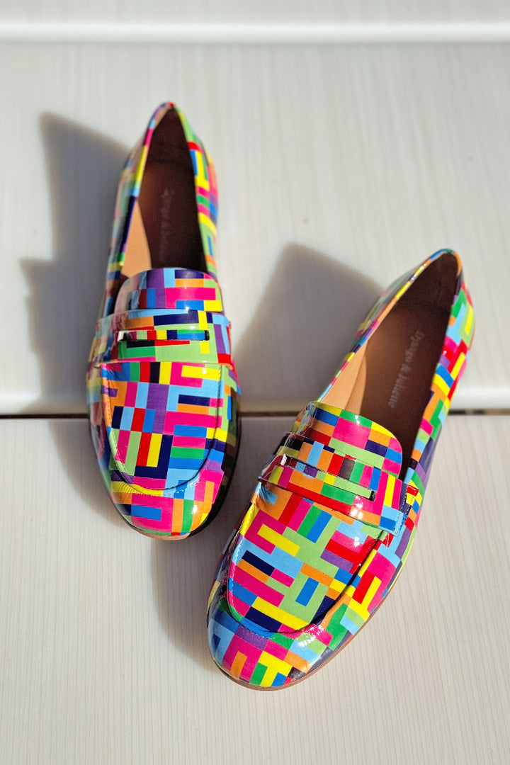 Ulani Stripe Patent Leather Loafers