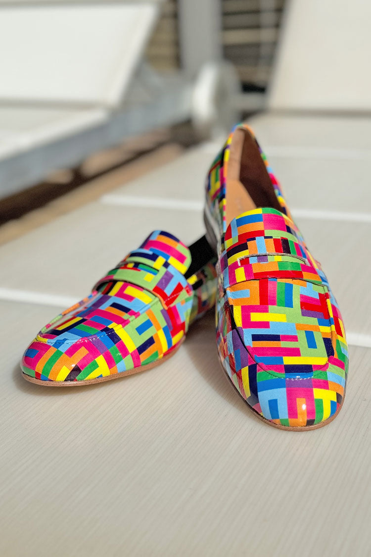 Ulani Stripe Patent Leather Loafers