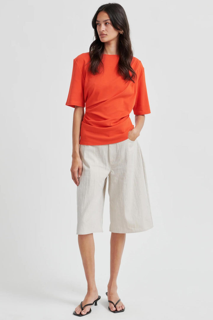 Ulina Drape Tee in Poinciana