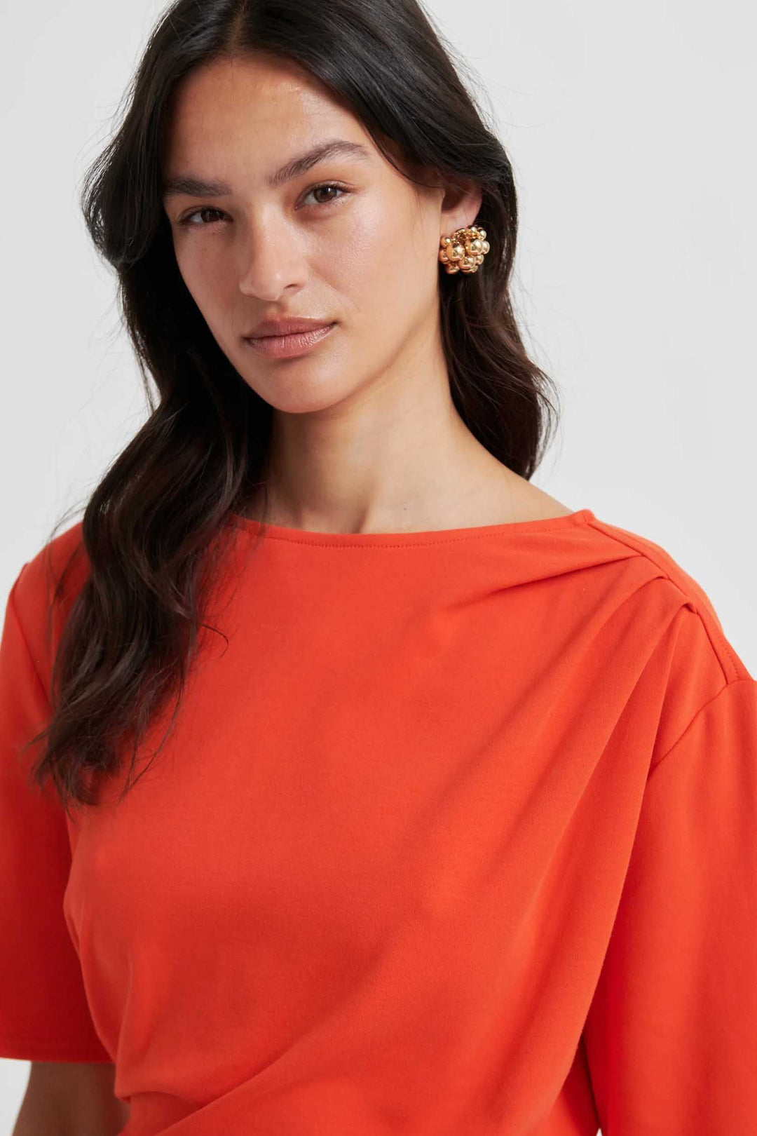 Ulina Drape Tee in Poinciana