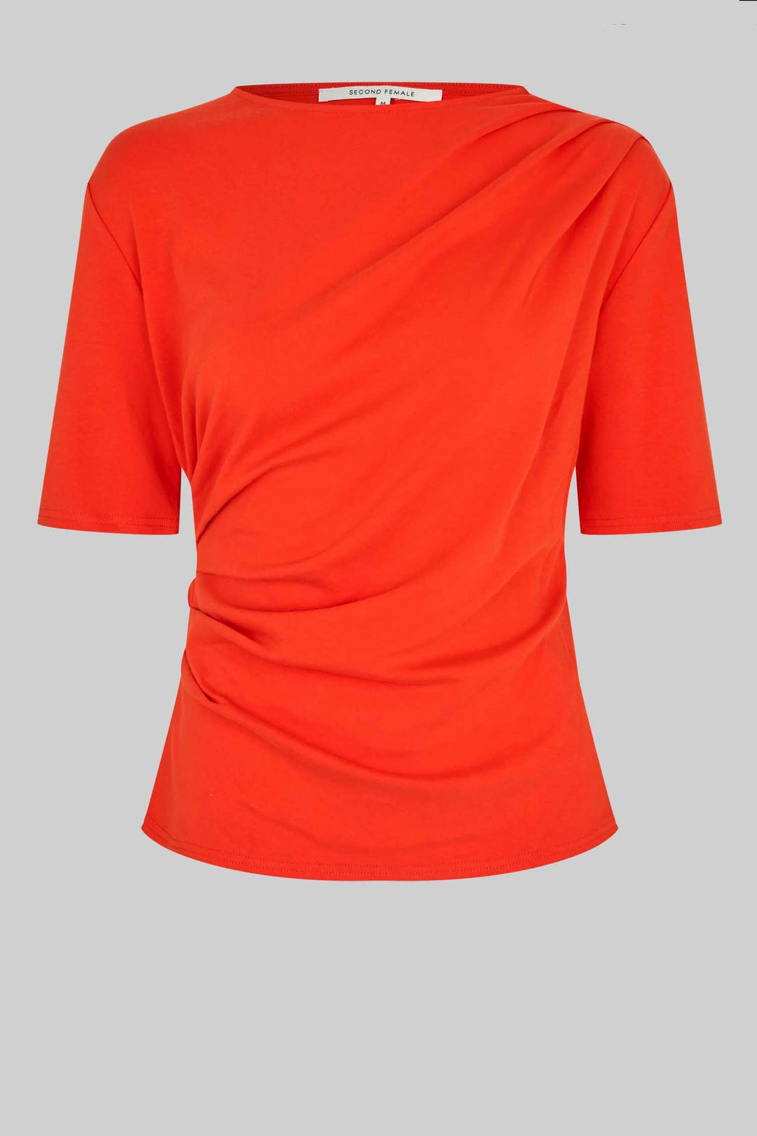 Ulina Drape Tee in Poinciana