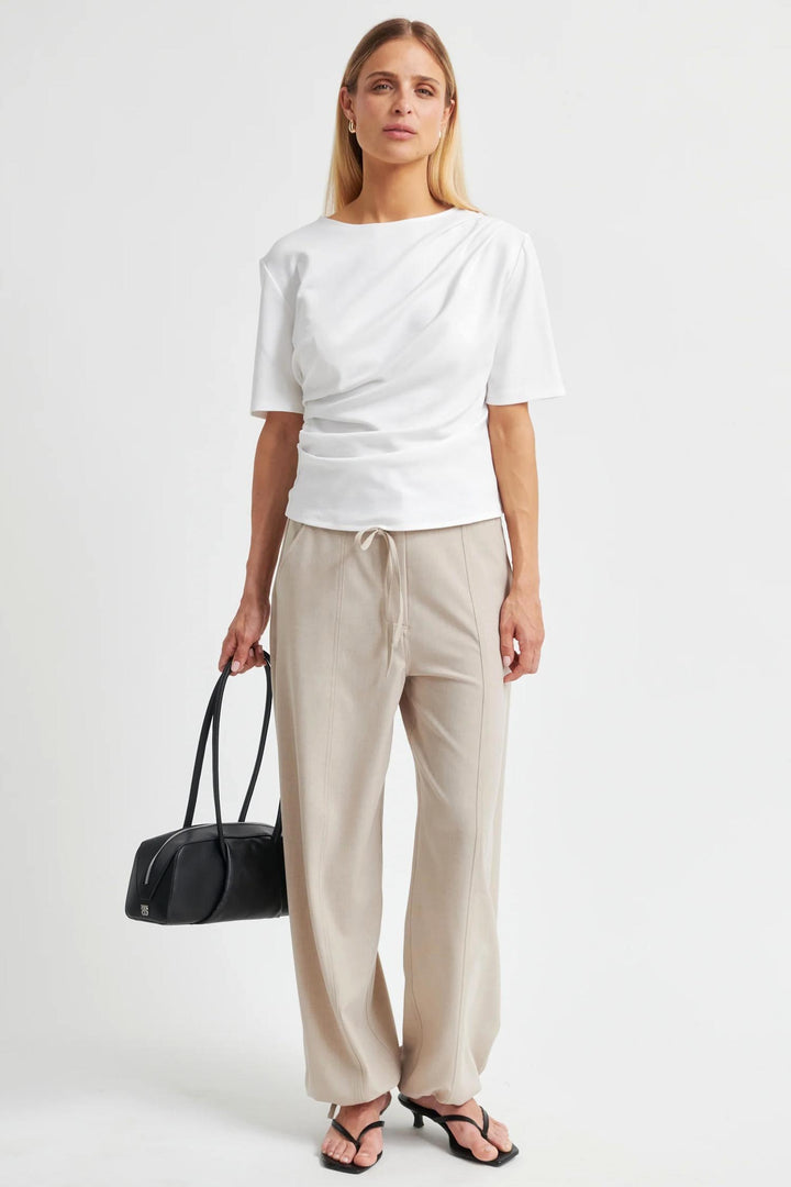 Ulina Drape Tee in White