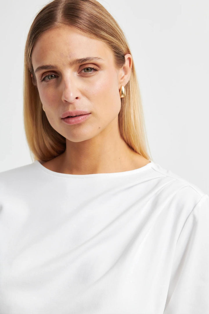 Ulina Drape Tee in White