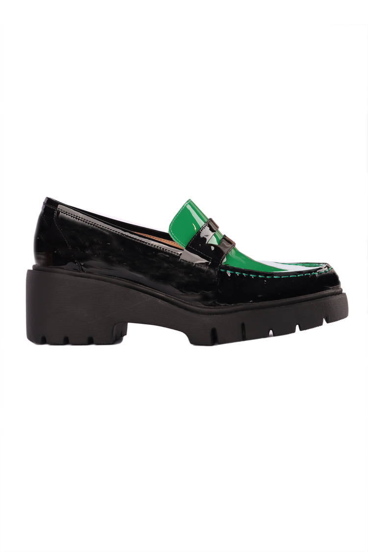 Unice Patent Leather Loafer in Emerald