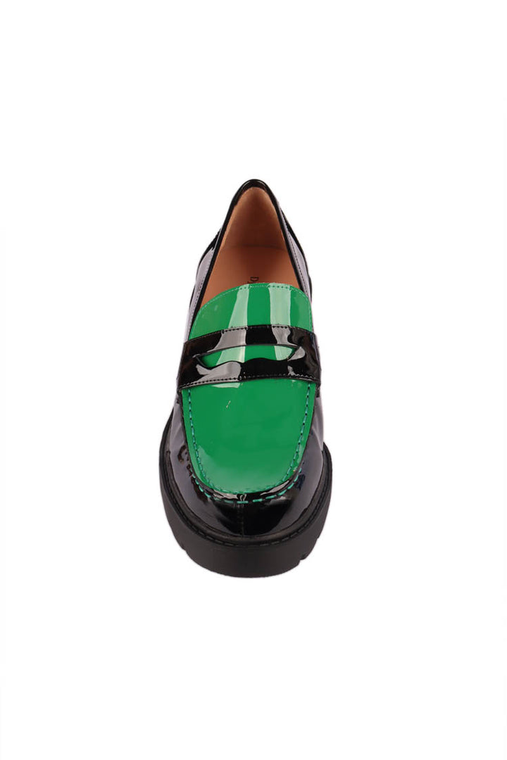 Unice Patent Leather Loafer in Emerald | FINAL SALE