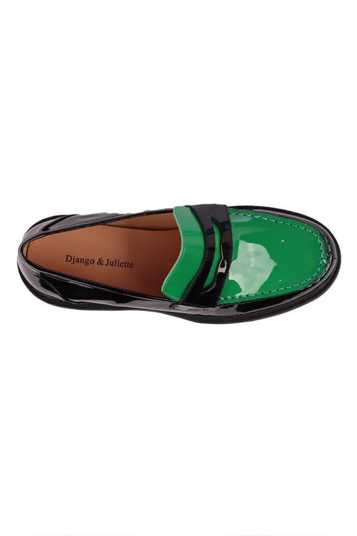 Unice Patent Leather Loafer in Emerald | FINAL SALE