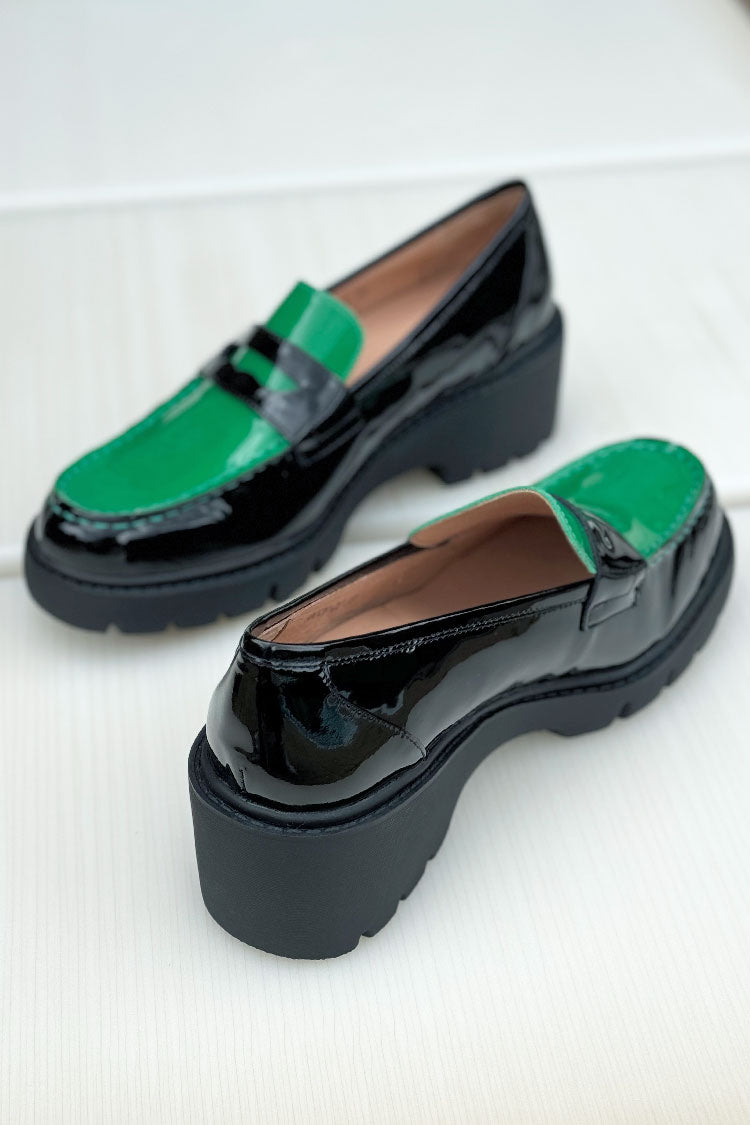 Unice Patent Leather Loafer in Emerald | FINAL SALE