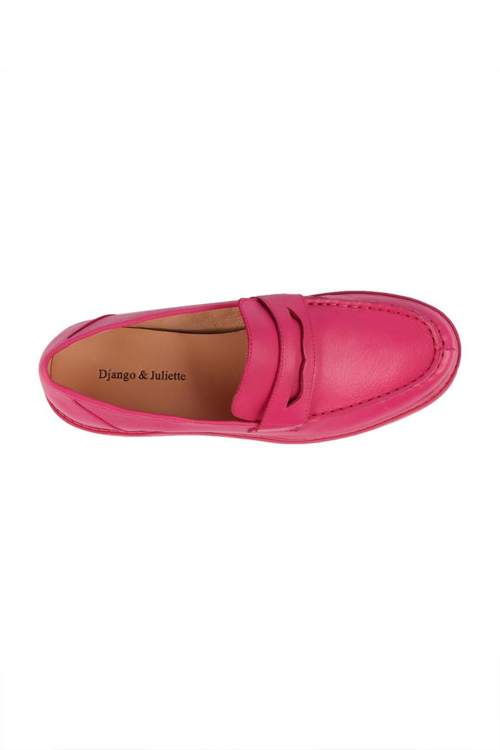 Unice Leather Loafer in Fuschia