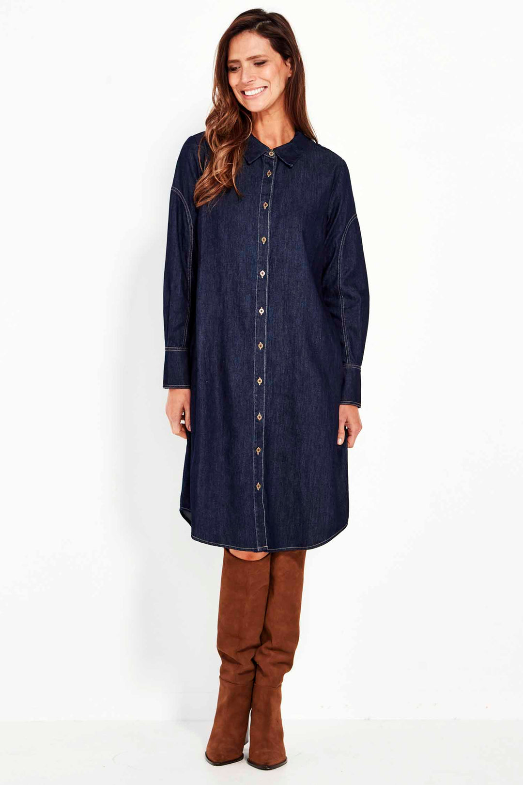 Unit Dress in Dark Denim