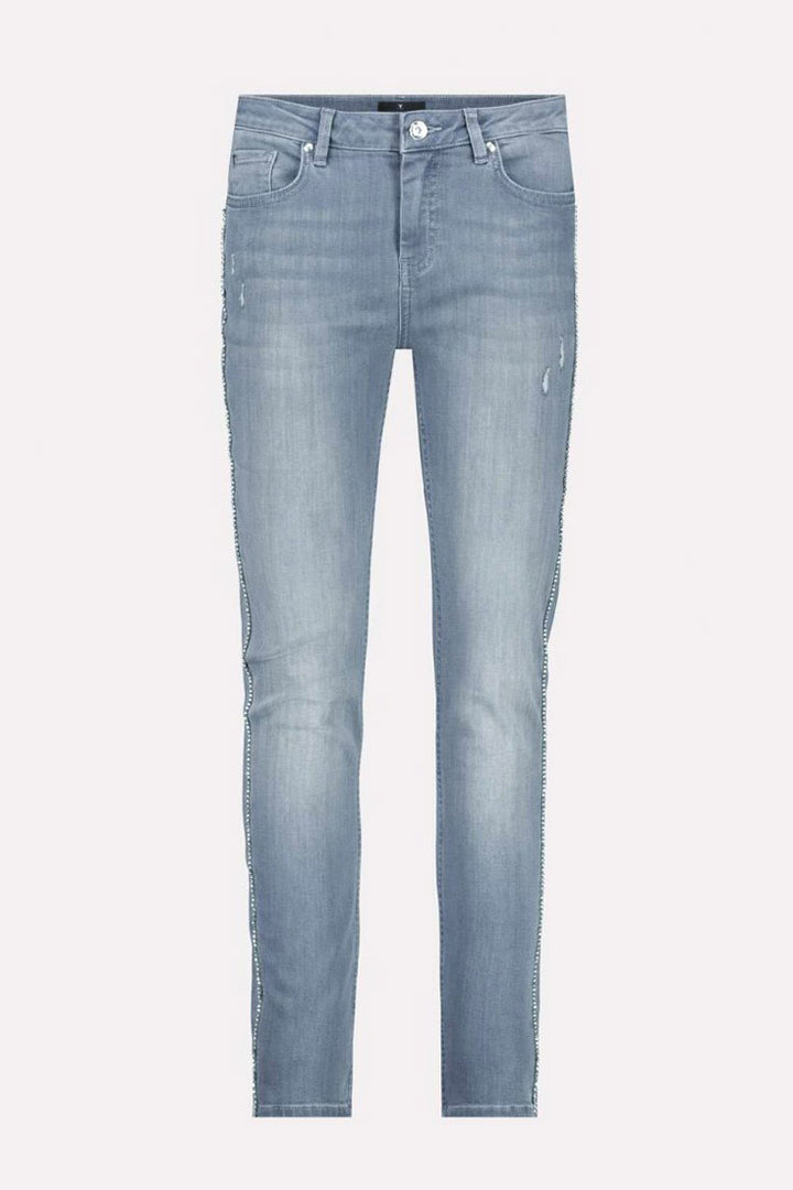 Used Look Jeans w Diamond Stripes
