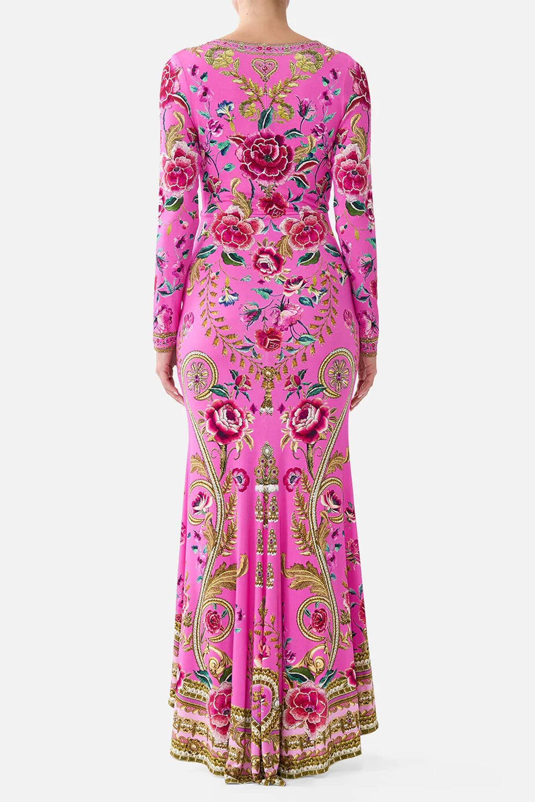 V Neck Dress w Twist Front Detail in Matadora Flora